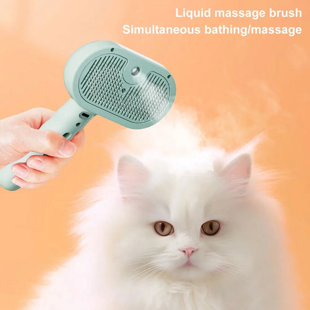 Pet Grooming Combo: Cat Steam Brush & Hair Removal Comb - silverfoxgoods